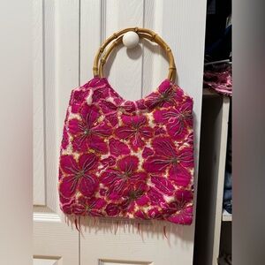 Y2K beaded hibiscus 🌺 purse